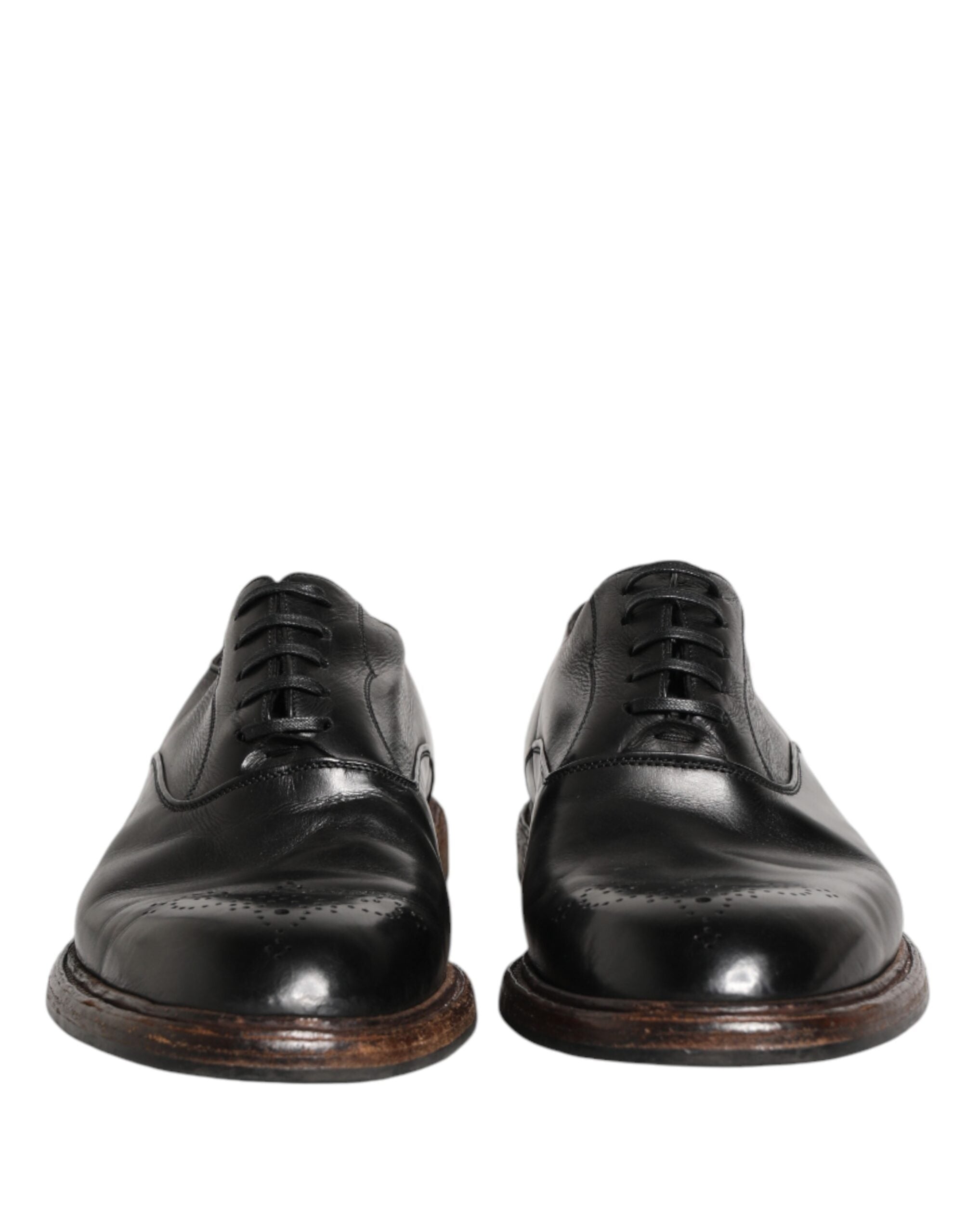 Dolce & Gabbana Dolce & Gabbana Black Calfskin Leather Oxford Dress Men's Shoes