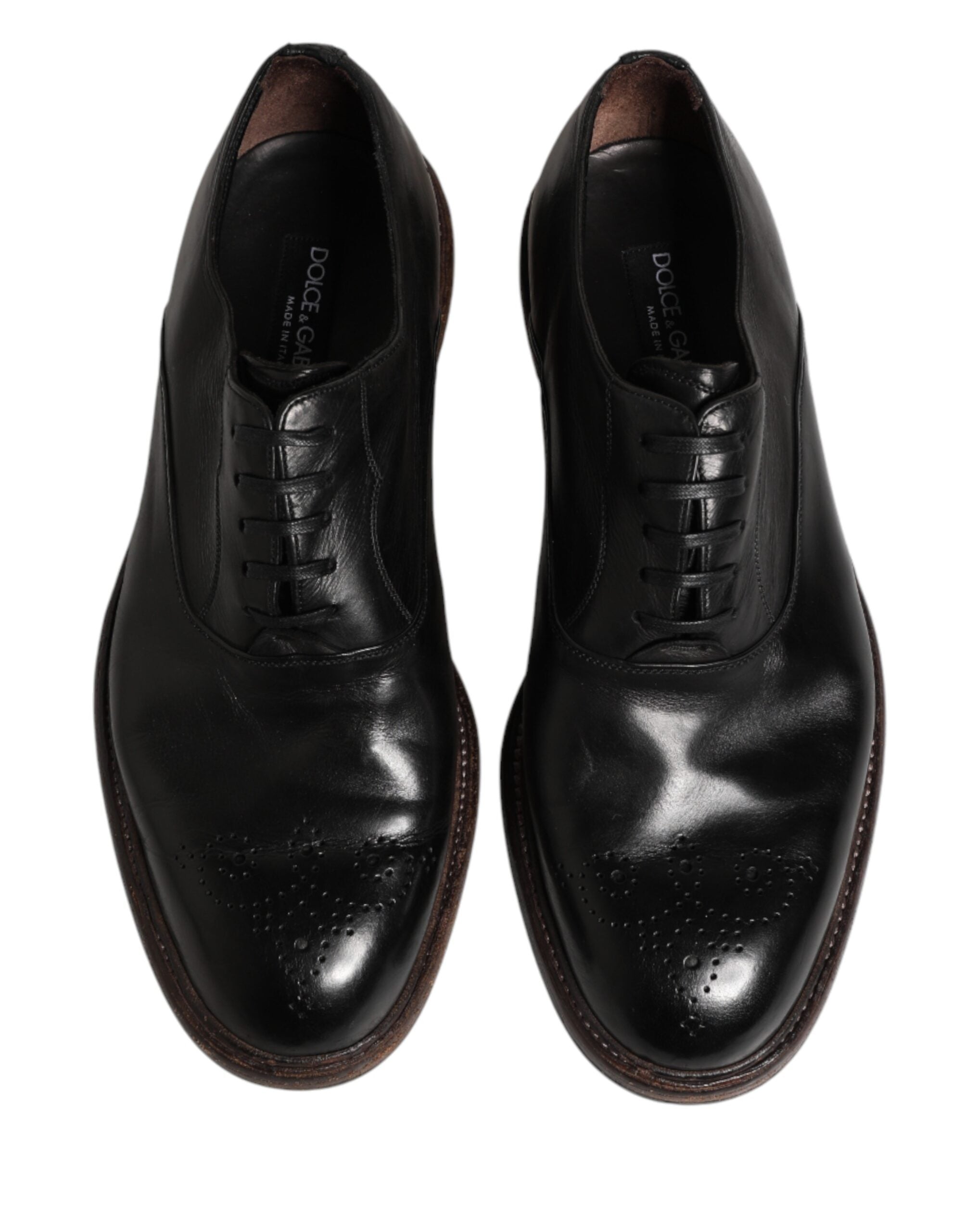 Dolce & Gabbana Dolce & Gabbana Black Calfskin Leather Oxford Dress Men's Shoes