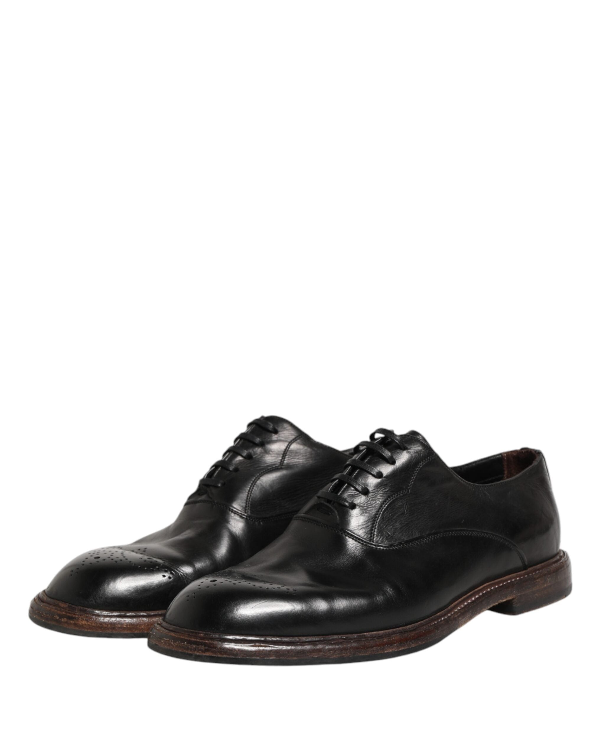 Dolce & Gabbana Dolce & Gabbana Black Calfskin Leather Oxford Dress Men's Shoes