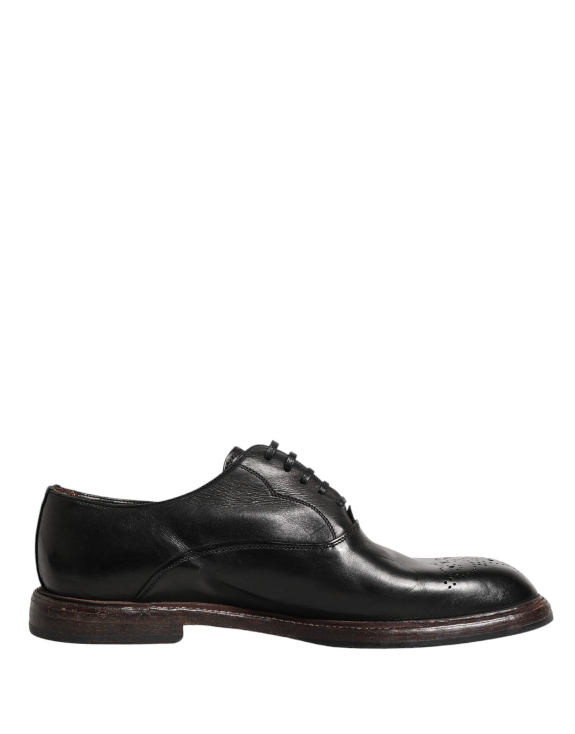 Dolce & Gabbana Dolce & Gabbana Black Calfskin Leather Oxford Dress Men's Shoes