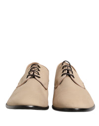 Dolce & Gabbana Dolce & Gabbana Beige Canvas Derby Lace Up Dress Men Men's Shoes