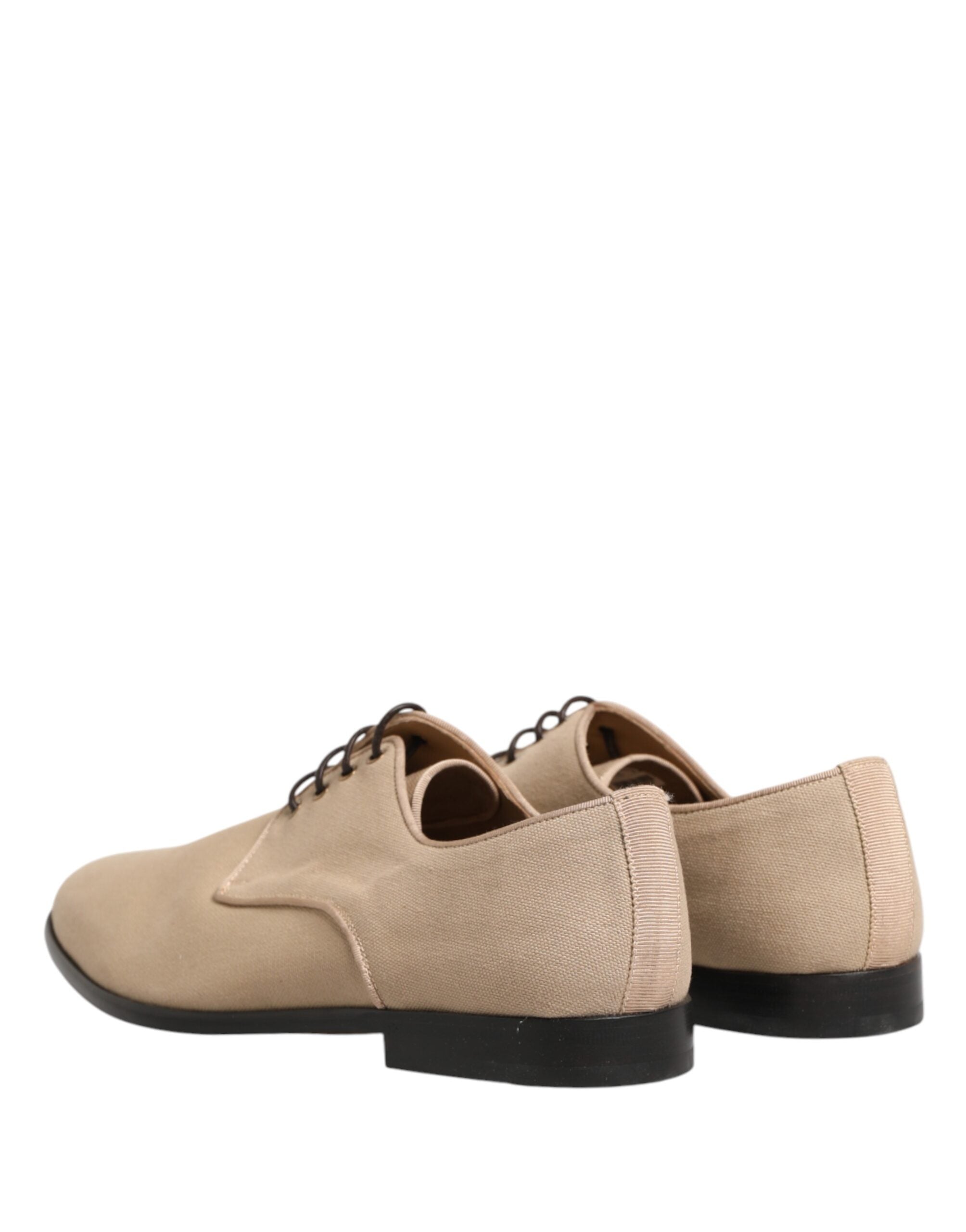 Dolce & Gabbana Dolce & Gabbana Beige Canvas Derby Lace Up Dress Men Men's Shoes
