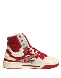 Dolce & Gabbana White Red Custom 2.Zero High Top Men Sneakers Men's Shoes