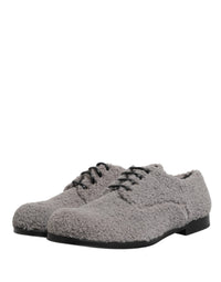 Dolce & Gabbana Dolce & Gabbana Gray Fleece Lace Up Men Derby Dress Men's Shoes