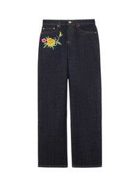 KENZO Kenzo Women `Kenzo Wildflower` Straight-Leg Japanese Denim Trousers