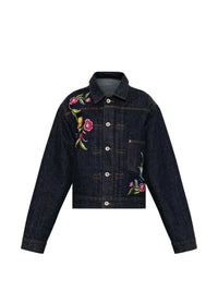 Kenzo Women Floral-Pattern Denim Jacket