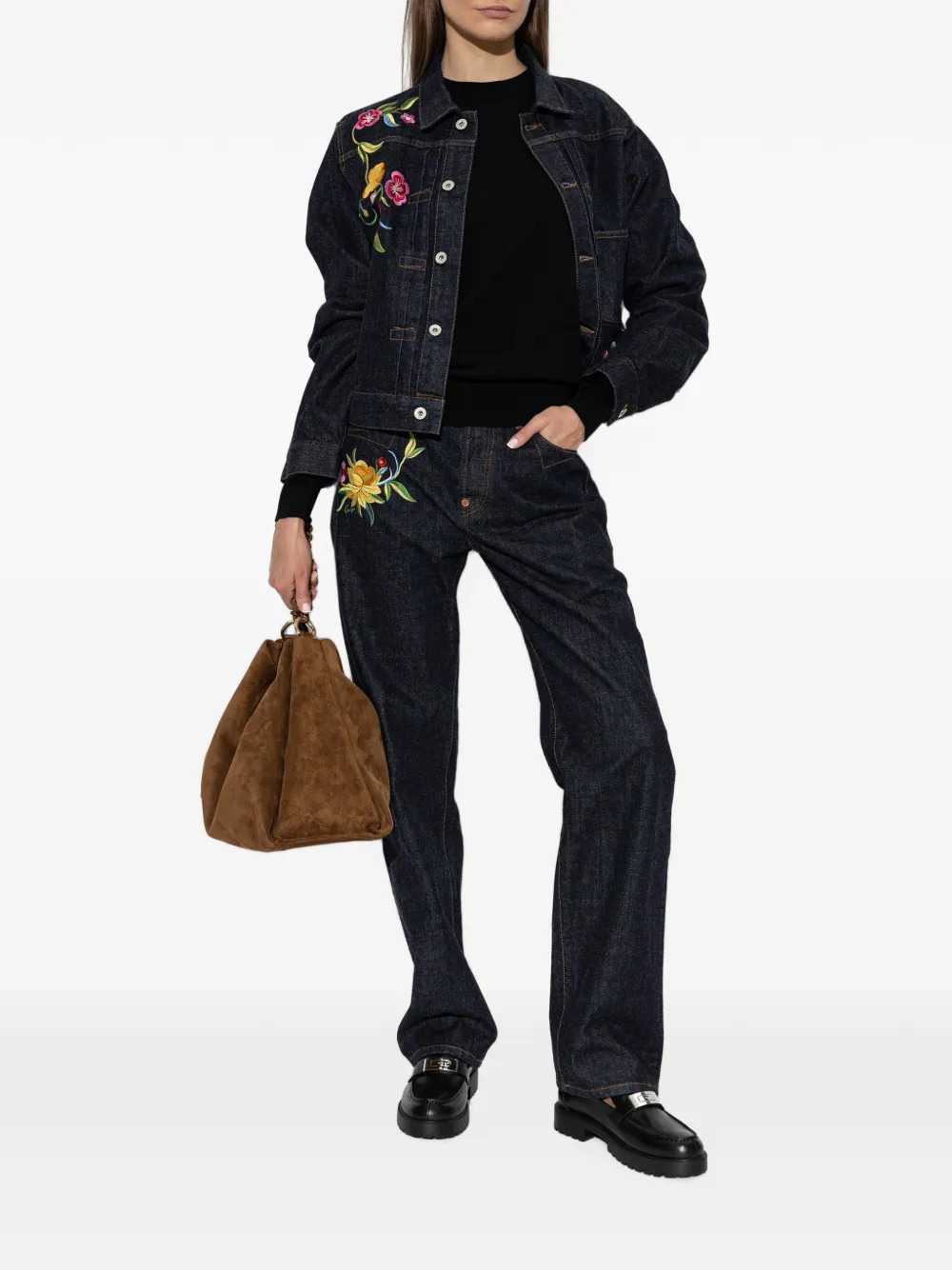 Kenzo Women Floral-Pattern Denim Jacket