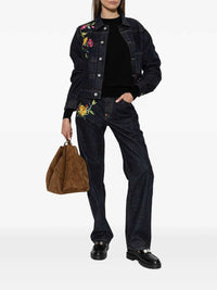 Kenzo Women Floral-Pattern Denim Jacket