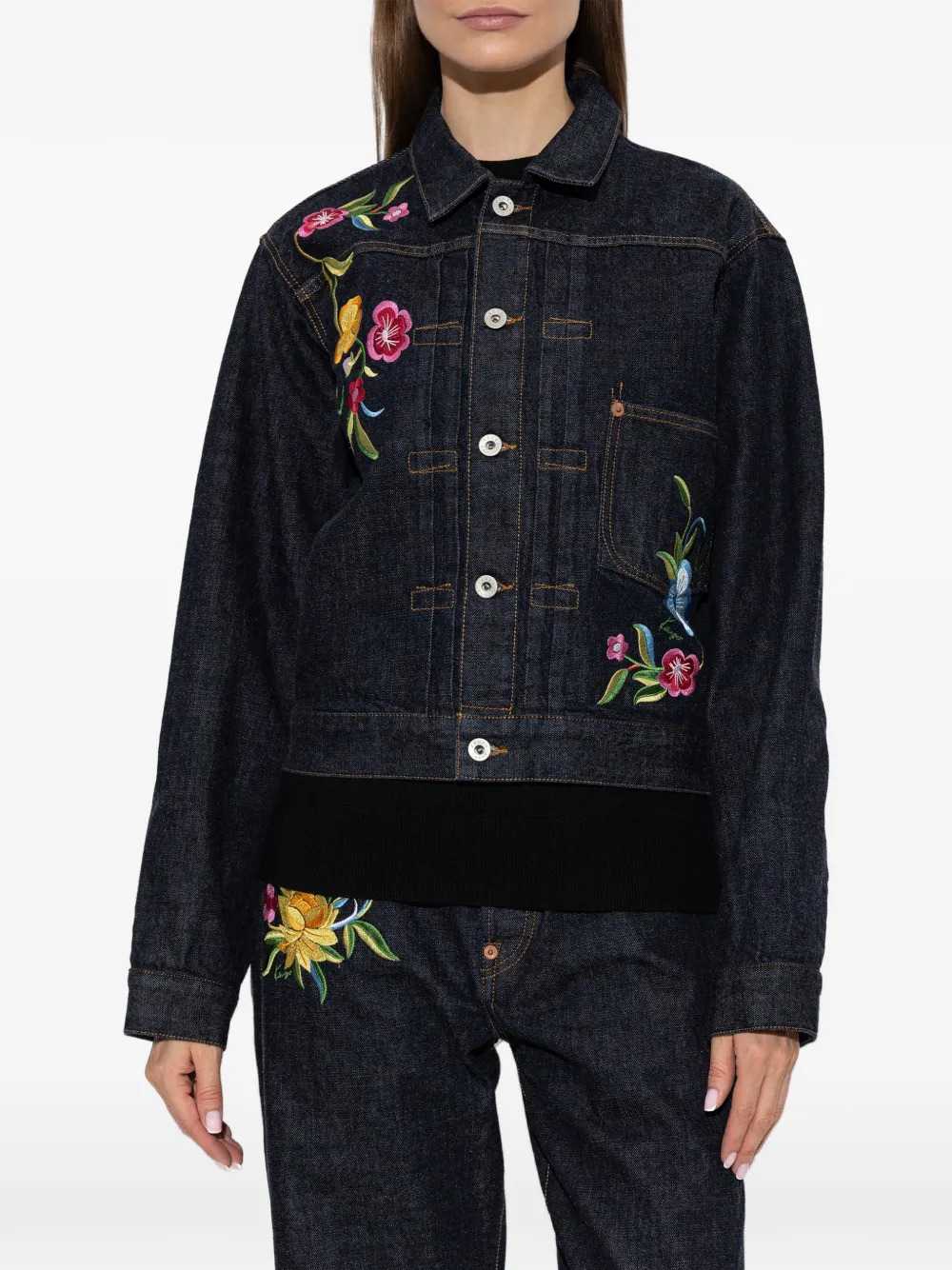 Kenzo Women Floral-Pattern Denim Jacket