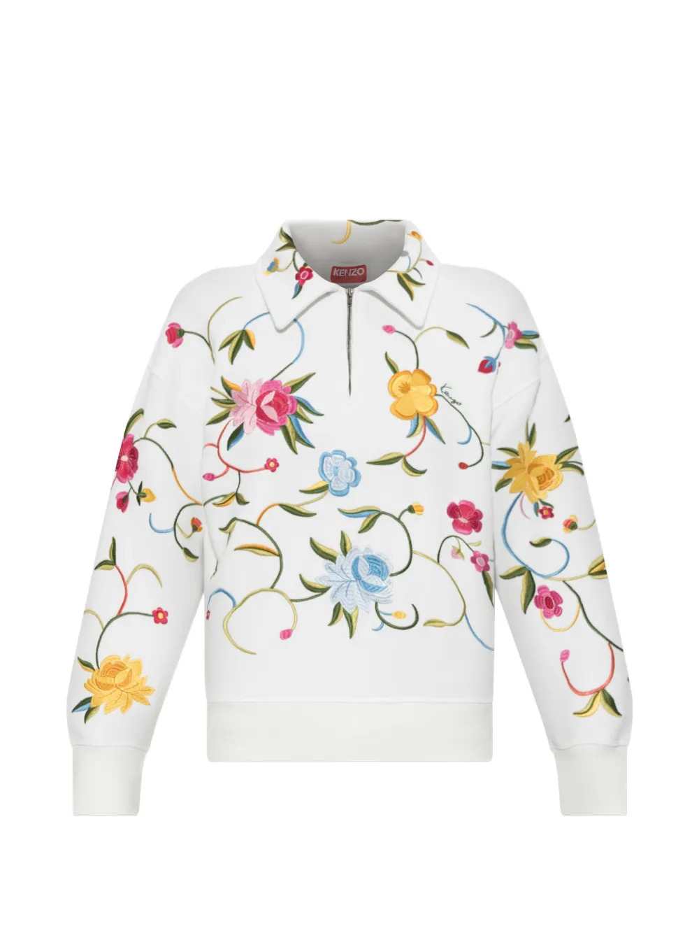 KENZO Kenzo Women Quarter-Zip Sweatshirt With Floral Embroidery