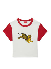 KENZO Kenzo Women `Kenzo Jumping Tiger` Cotton Cropped T-Shirt