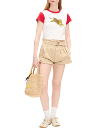 KENZO Kenzo Women `Kenzo Jumping Tiger` Cotton Cropped T-Shirt