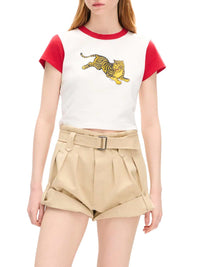 KENZO Kenzo Women `Kenzo Jumping Tiger` Cotton Cropped T-Shirt
