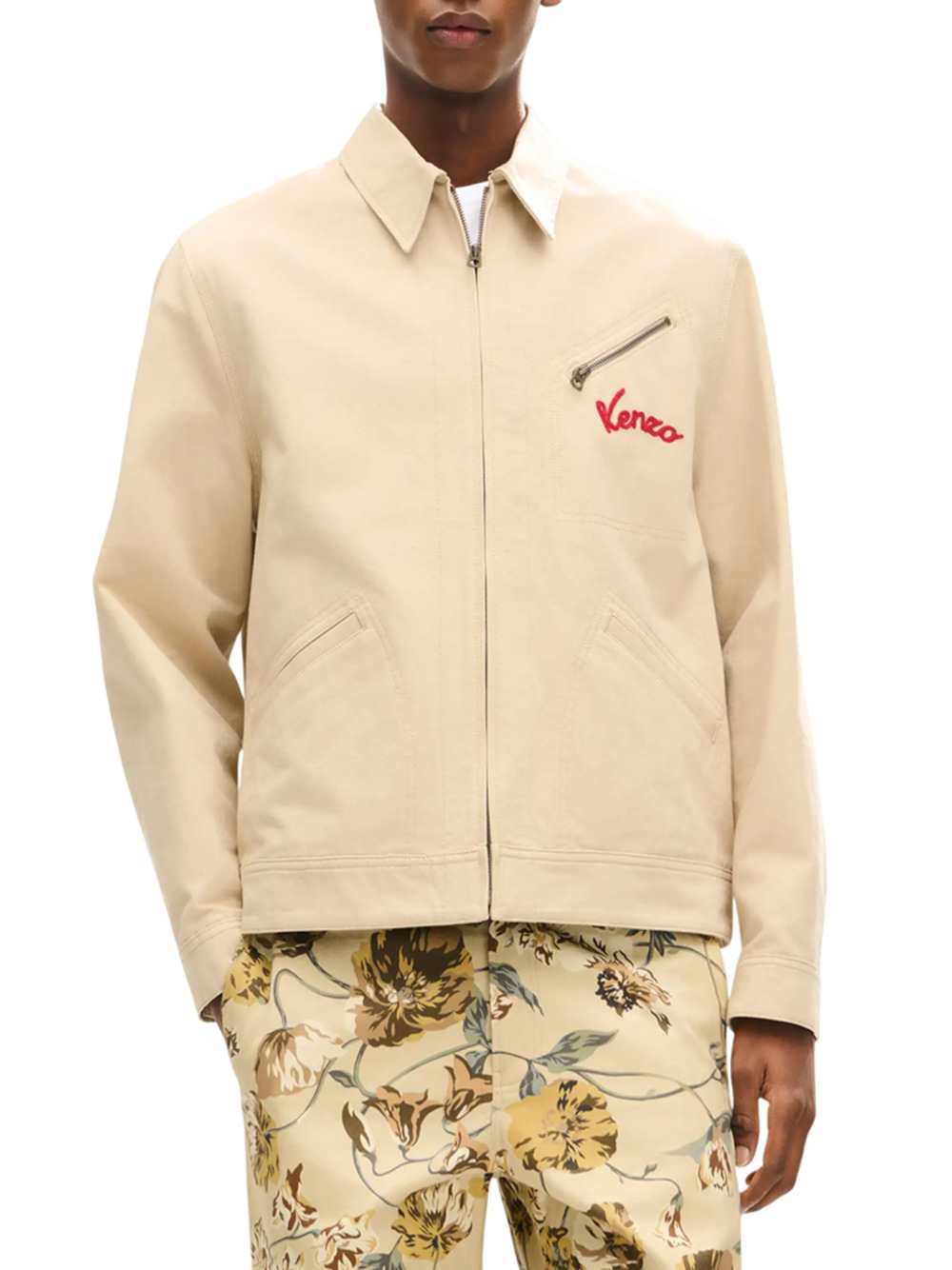 Kenzo Men `Kenzo Varsity` Embroidered Cotton Jacket