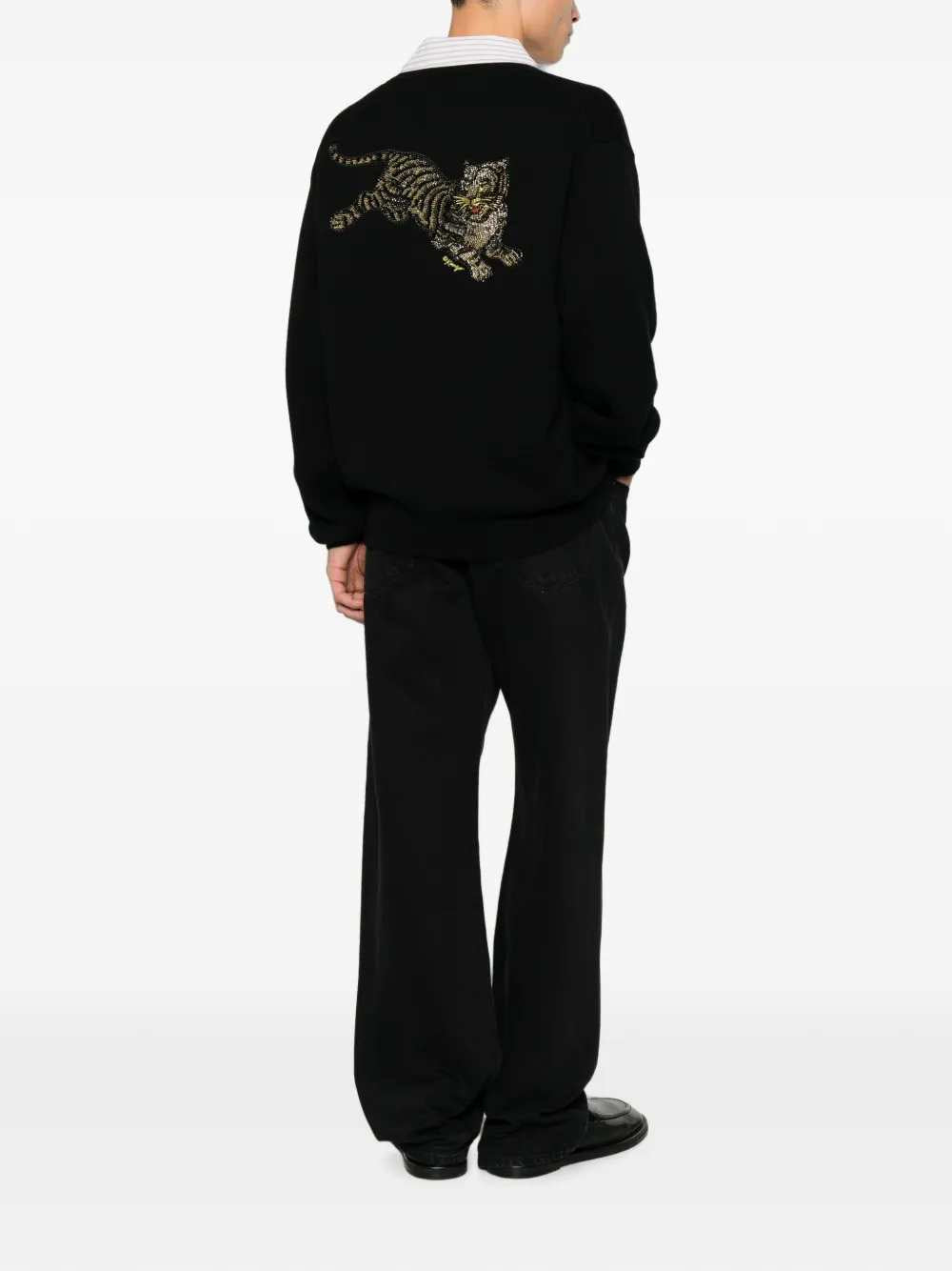 Kenzo Men Beaded Tiger-Motif Cardigan