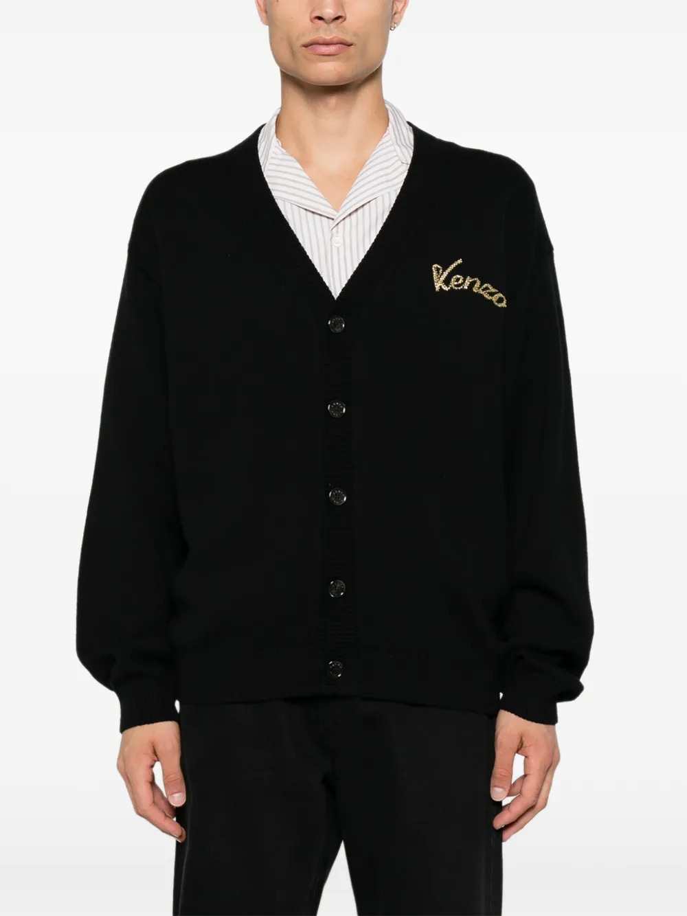 Kenzo Men Beaded Tiger-Motif Cardigan
