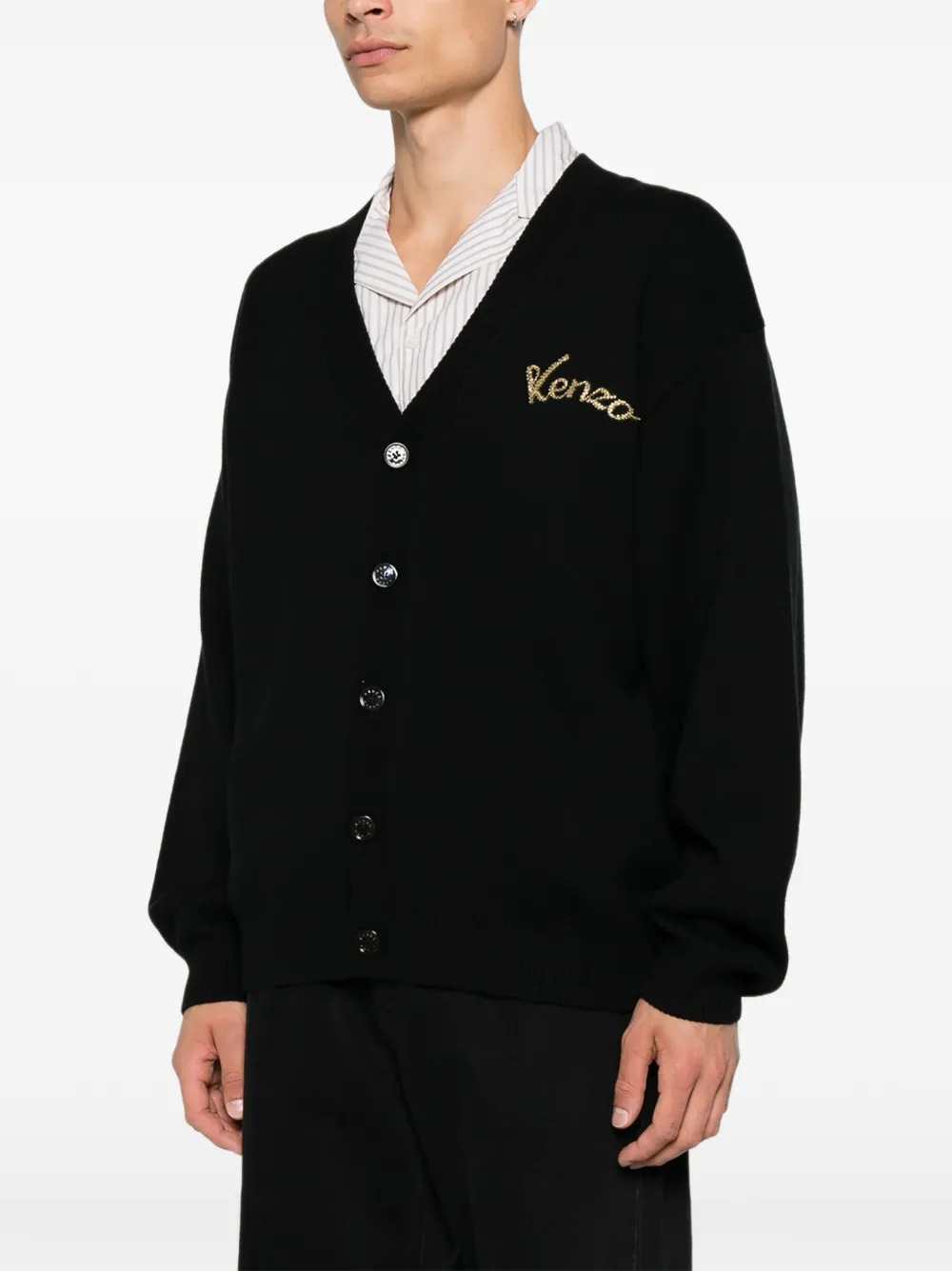 Kenzo Men Beaded Tiger-Motif Cardigan