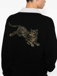 Kenzo Men Beaded Tiger-Motif Cardigan