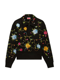 Kenzo Men `Kenzo Wildflower` Embroidered Half-Zip Cotton Sweatshirt