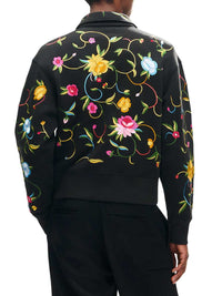 Kenzo Men `Kenzo Wildflower` Embroidered Half-Zip Cotton Sweatshirt