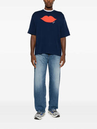 KENZO Kenzo Unisex Short-Sleeved Sweater With Lip Intarsio