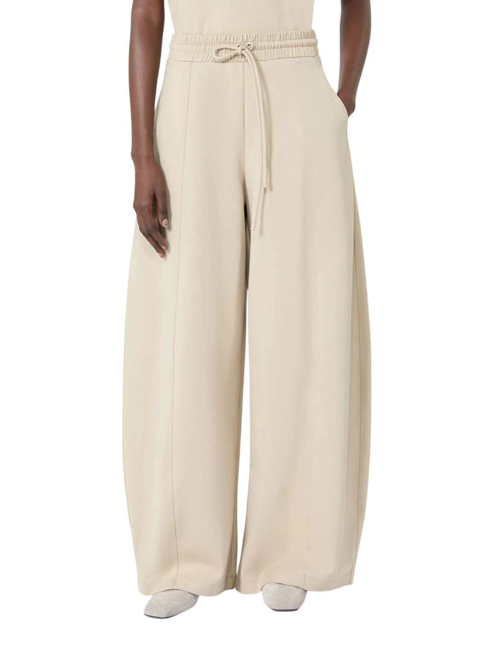 MAX MARA Max Mara Women Technical Cotton Jersey Barrel-Leg Trousers - Rock