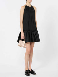 MAX MARA Max Mara Women Short Sleeveless Dress In Pleated Taffeta - Black