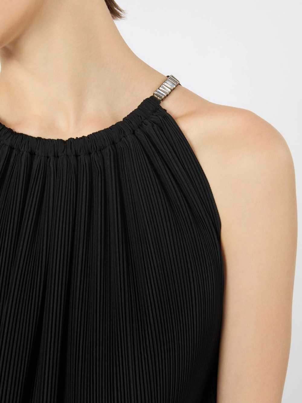 MAX MARA Max Mara Women Short Sleeveless Dress In Pleated Taffeta - Black