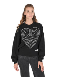 Love Moschino Women's Heart Graphic Sweatshirt Black Black