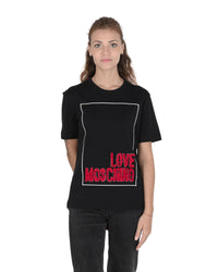 Love Moschino Women Short Sleeve Crew Neck TShirt Black
