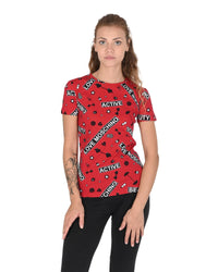 Love Moschino Women's Red Active Graphic Print Short Sleeve T-Shirt Red