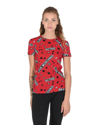Love Moschino Women's Red Active Graphic Print Short Sleeve T-Shirt