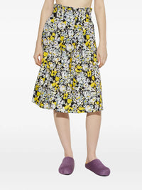 Marni Women Floral Print Pleated Skirt