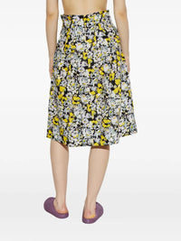 Marni Women Floral Print Pleated Skirt