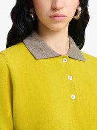 MARNI Marni Women Yellow Cashmere Polo Shirt With Contrasting Collar