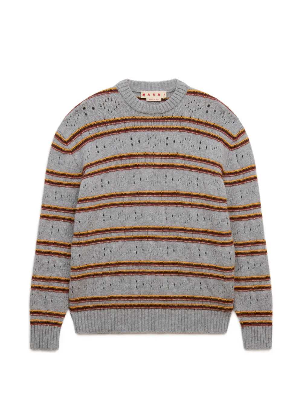 MARNI Marni Men Grey Cashmere Open-Knit Sweater