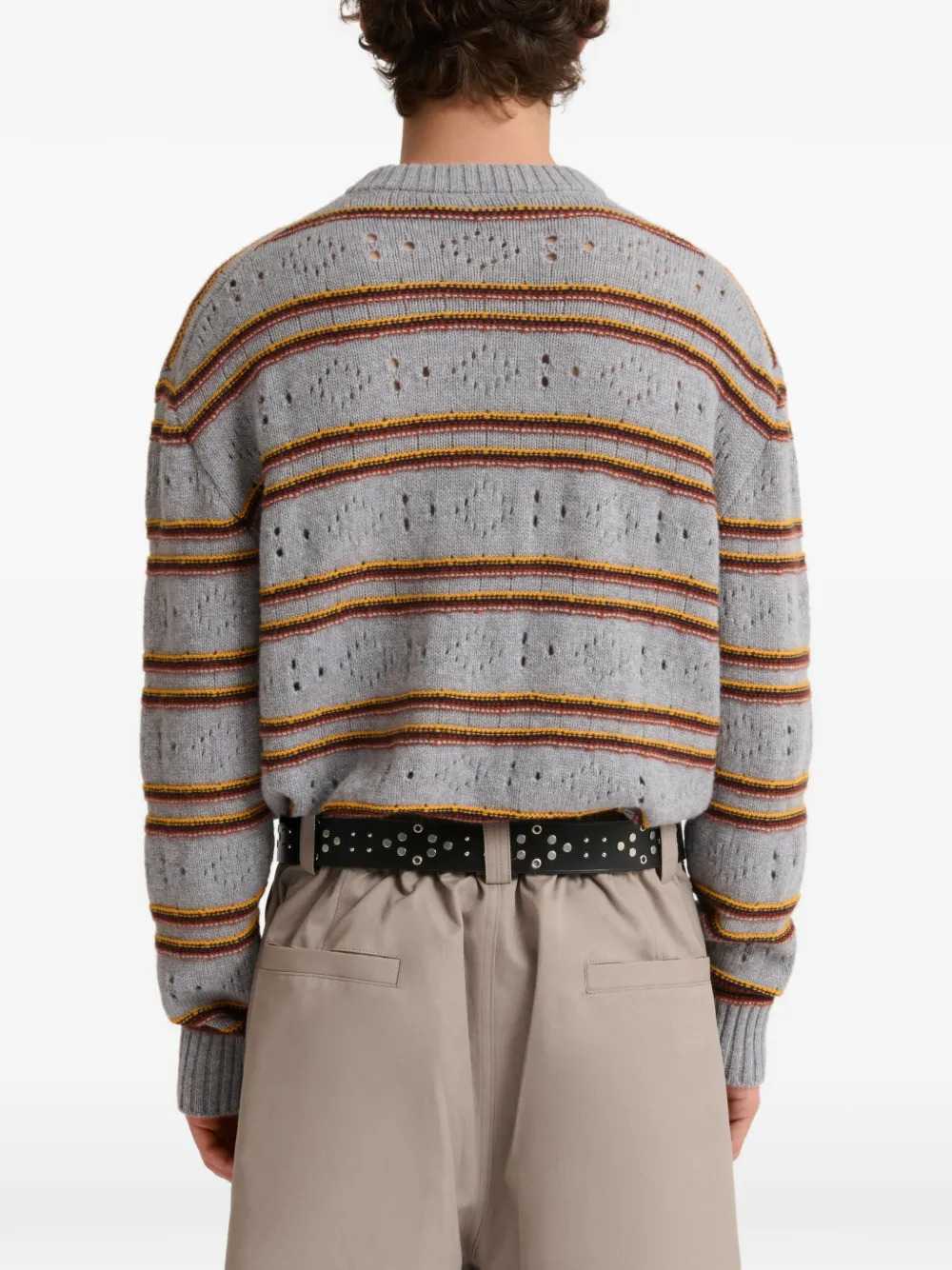 MARNI Marni Men Grey Cashmere Open-Knit Sweater
