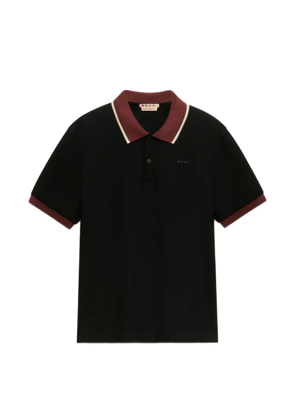MARNI Marni Men Black Piqué Polo Shirt With Contrasting Trim