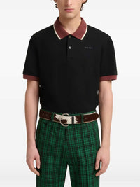MARNI Marni Men Black Piqué Polo Shirt With Contrasting Trim