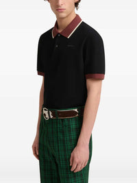 MARNI Marni Men Black Piqué Polo Shirt With Contrasting Trim