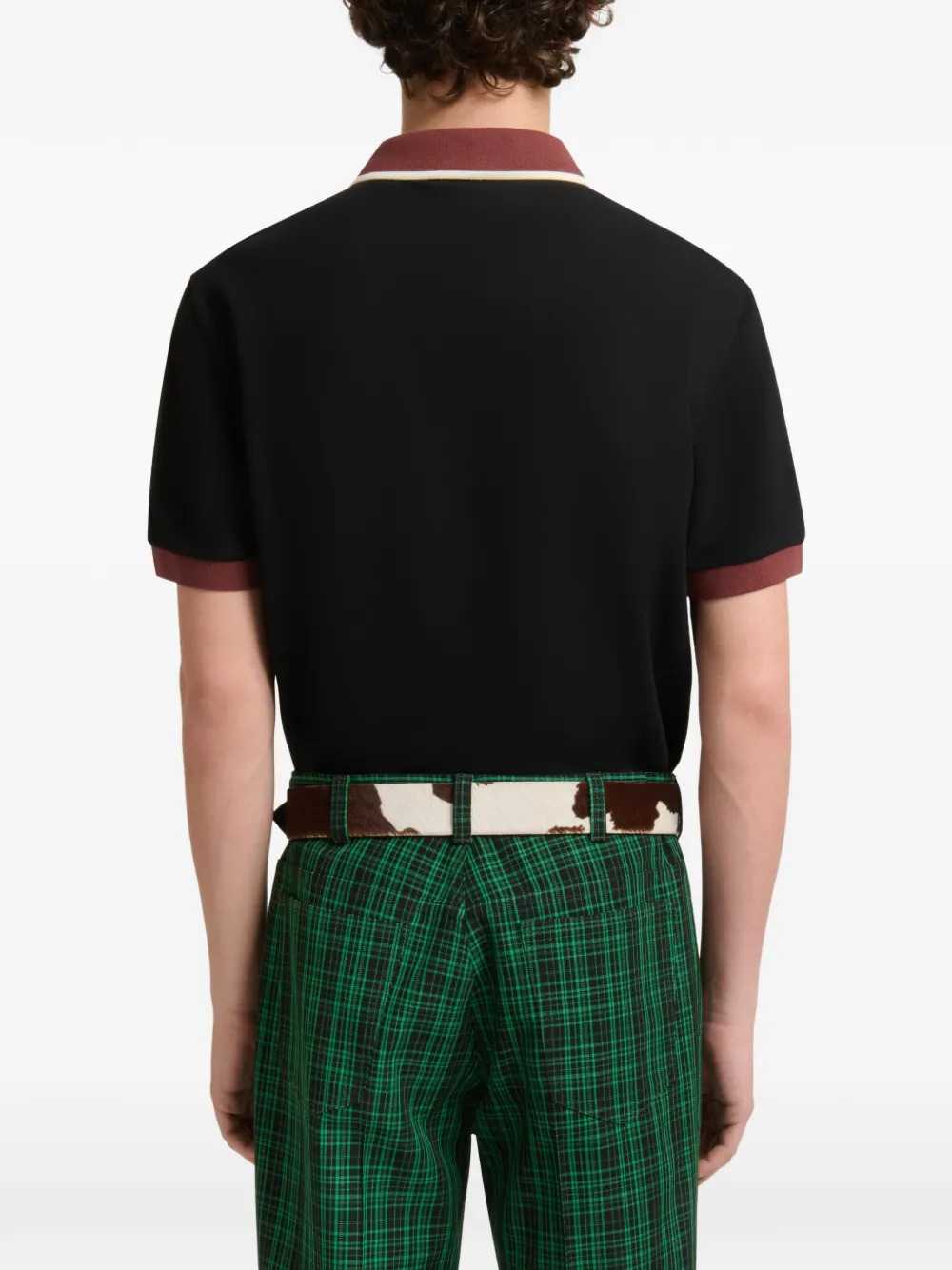 MARNI Marni Men Black Piqué Polo Shirt With Contrasting Trim