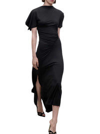 VICTORIA BECKHAM Victoria Beckham Women Black Draped Midi Dress