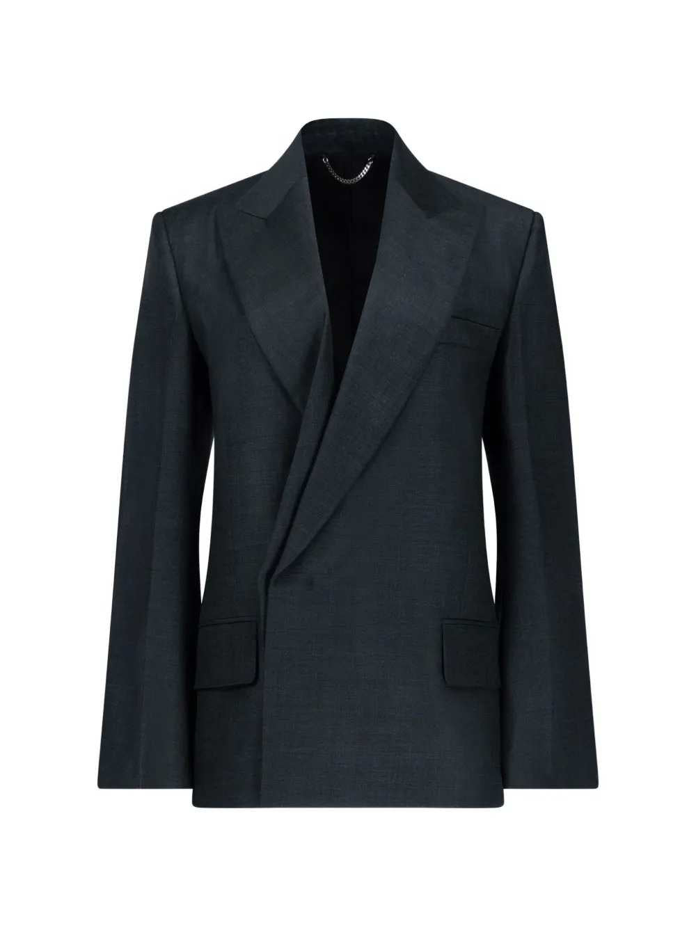 VICTORIA BECKHAM Victoria Beckham Women Petrol-Blue Blazer With Peak Lapels