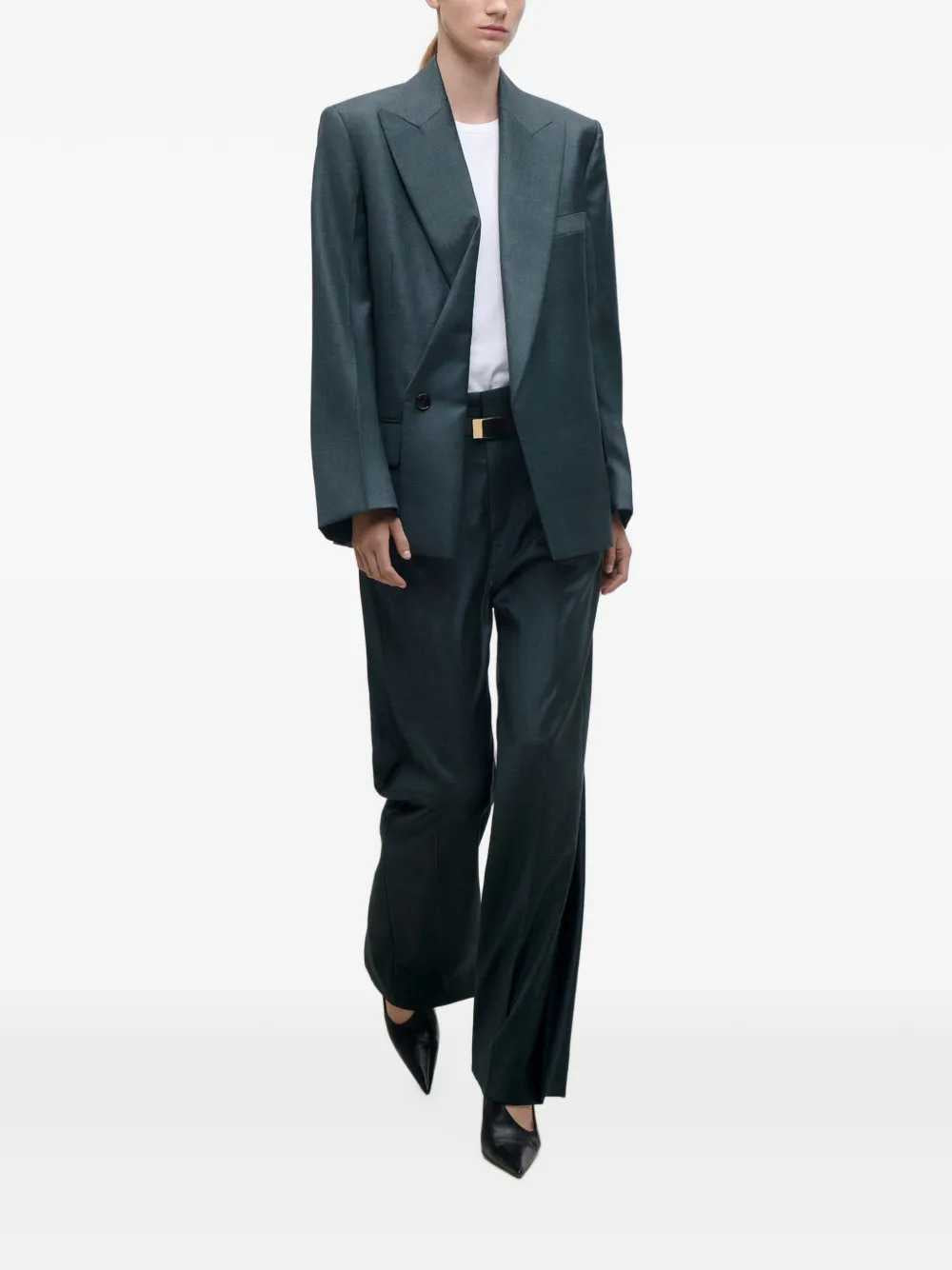 VICTORIA BECKHAM Victoria Beckham Women Petrol-Blue Blazer With Peak Lapels