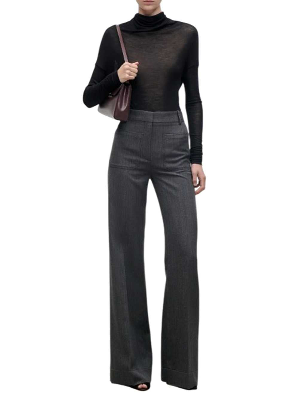 VICTORIA BECKHAM Victoria Beckham Women Alina Trousers In Dark Grey Mélange