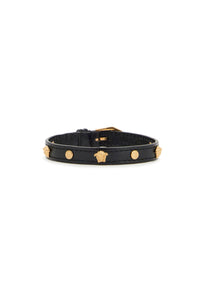 Versace Men's Medusa Leather Bracelet Black