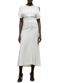 VICTORIA BECKHAM Victoria Beckham Women Bela Midi Dress In Bright Ivory