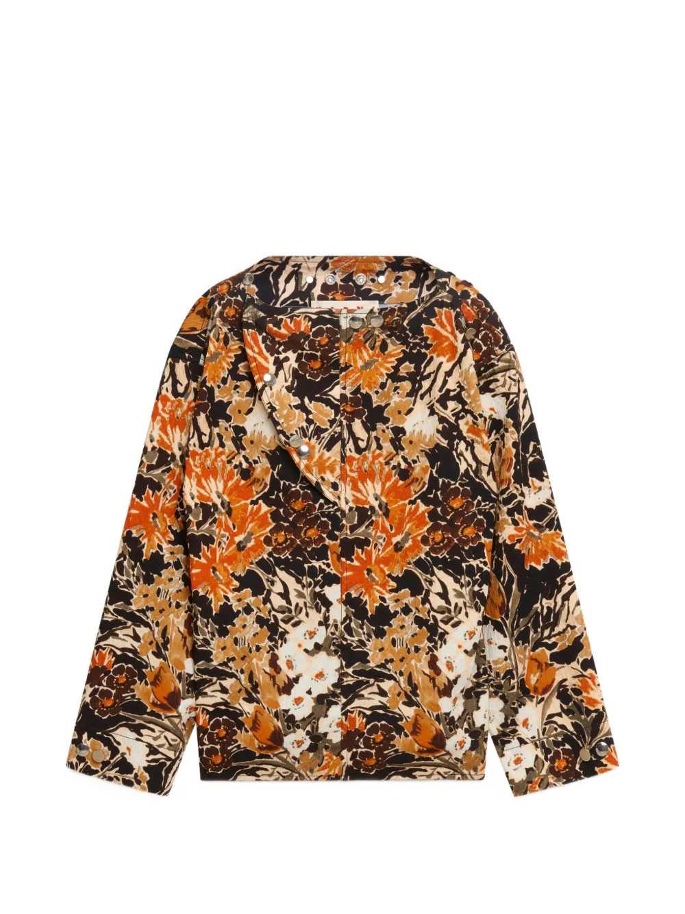 MARNI Marni Women Black Cloqué Top With Extreme Bouquet Print