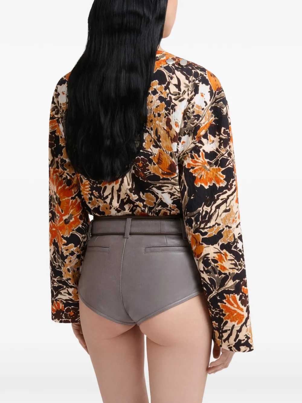 MARNI Marni Women Black Cloqué Top With Extreme Bouquet Print