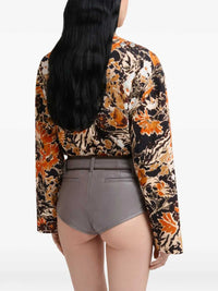MARNI Marni Women Black Cloqué Top With Extreme Bouquet Print